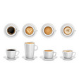 realistic 3d cups of coffee white ceramic cup vector image vector image