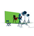 superheroine movie set vector image vector image