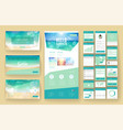 website design template and interface elements vector image
