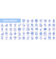 assessment web icons set in blue line design pack vector image vector image