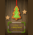 christmas gingerbread on dark wooden background vector image vector image