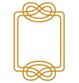 frame from jute rope knots nautical fishing vector image
