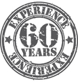 grunge 60 years of experience rubber stamp vector image