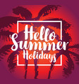 summer tropical banner with palms at sunset vector image vector image