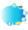 blue design frame with dairy products vector image vector image