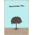 silhouette of tree and old plane vector image