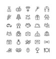 set wedding icons on white background vector image vector image