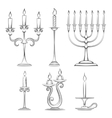 hand drawn candlesticks vector image