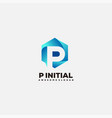 initial p icon logo gradient colorful vector image vector image