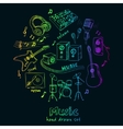 abstract music background with musical instruments vector image