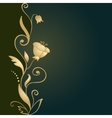 golden floral ornament on green background vector image