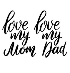 Hearts with infinity sign for mom dad set Vector Image
