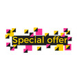 special offer banner with text and squares vector image