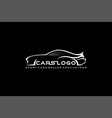 white car silhouette in black background cars vector image vector image