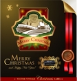 christmas label with lovely winter landscape vector image vector image