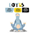 scandinavian sloth practiced yoga lotus pose vector image