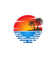 beach logo template vector image vector image