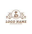 coffee logo design template label badge vector image