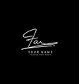 fa signature logo - handwritten template vector image vector image