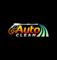 auto clean lettering logo clean logo vector image vector image