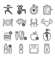 diet and exercise icons vector image