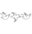 doves and pigeons birds logo set for peace vector image
