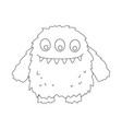 funny cool line monster aliens or fantasy animals vector image
