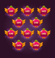 game badges of level number vector image