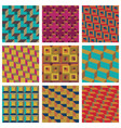 set of 3d geometric seamless patterns vector image