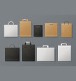 shopping bag mockup realistic white paper package vector image