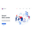smart data center isometric landing page people vector image