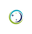 abstract initial letter o logo blue circular vector image