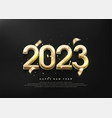golden number 2023 shiny luxury new year vector image
