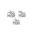 letter hair with scissor and comb set vector image