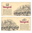 rural landscape with villa vineyard fields vector image