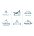 set of beach sea bar elements and summer can vector image