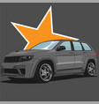 adventure is calling grey jeep vector image vector image