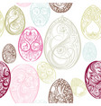 easter seamless pattern with eggs from swirls vector image