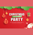 merry christmas party invitation card in paper vector image vector image
