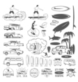 set surf badges sign and logos vector image