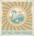 vintage summer postcard template vector image vector image