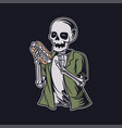 vintage t shirt design skull ready to eat hot dog vector image