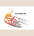 downhill mountain biking background vector image vector image