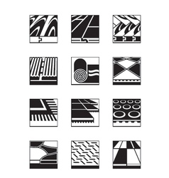 Builder laying laminate on floor male Royalty Free Vector