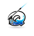 power wash logo with letter q concept vector image vector image