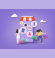 women enjoying shopping vector image vector image