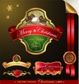 christmas label with lovely winter landscape vector image vector image