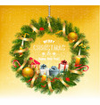 colorful gift boxes and christmas wreath vector image