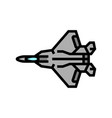 fighter jet airplane aircraft color icon vector image