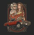racing car show flyer colorful vector image vector image